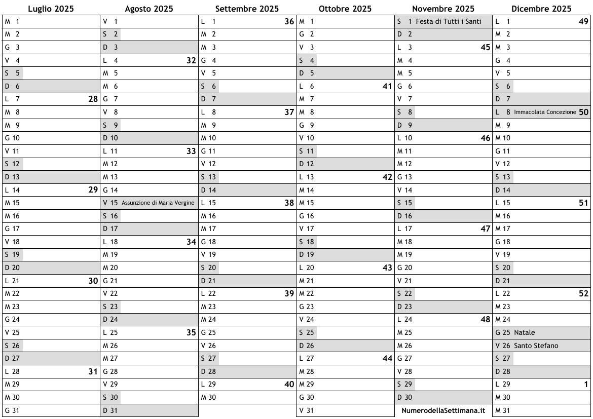 Calendario 2025 Da Stampare Unico Foglio - Bank2home.com