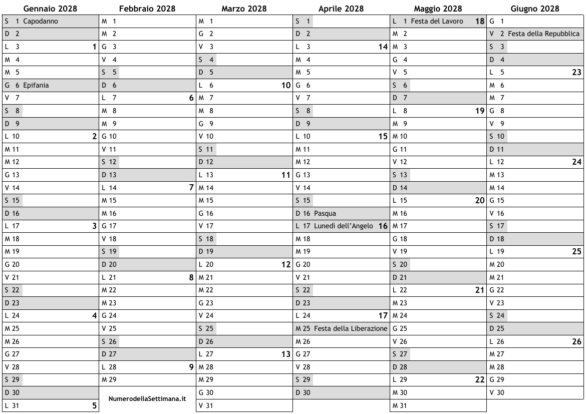 Calendario 2023 Con Numeri Settimane A4 Download Pdf Riset - Riset